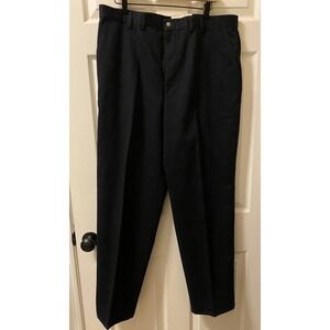 Haggar 100% Cotton 38 x 32 Classic Fit Flat Front Navy Casual Dress Pants